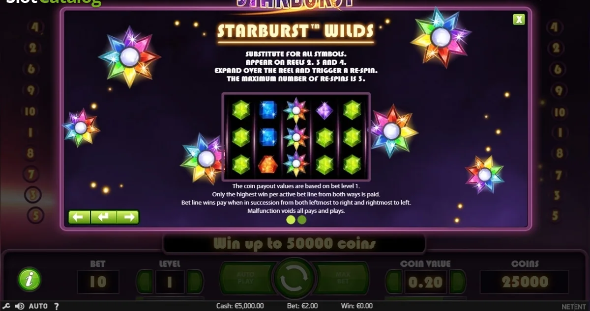 Starburst — Spielfeld