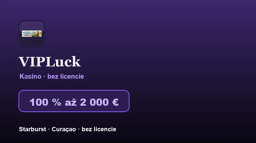 Snímka obrazovky VIPLuck Casino